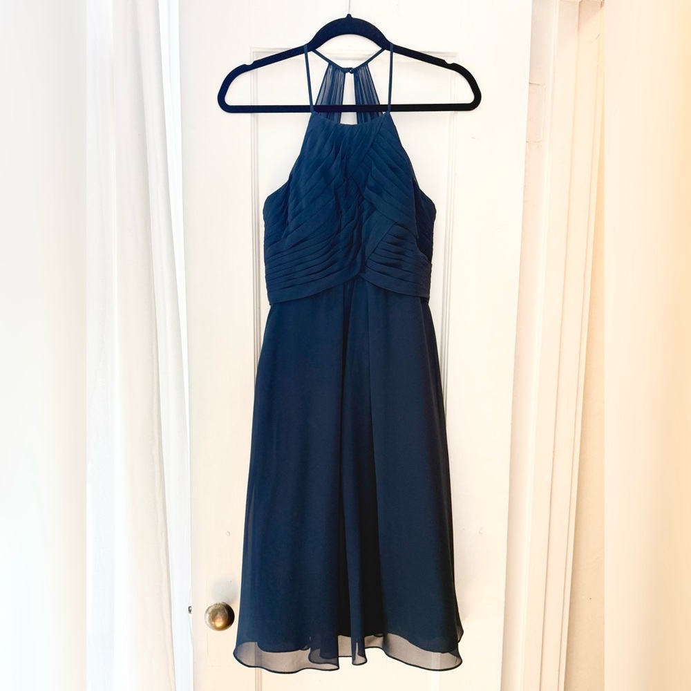 Azazie Navy Blue Dress Size 0